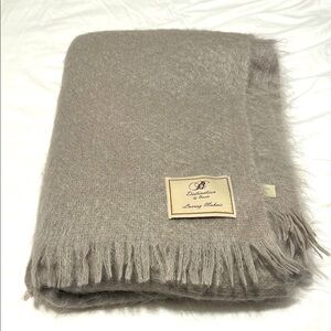 Luxury Mohair light grey Throw Blanket by Distinction by Bronte